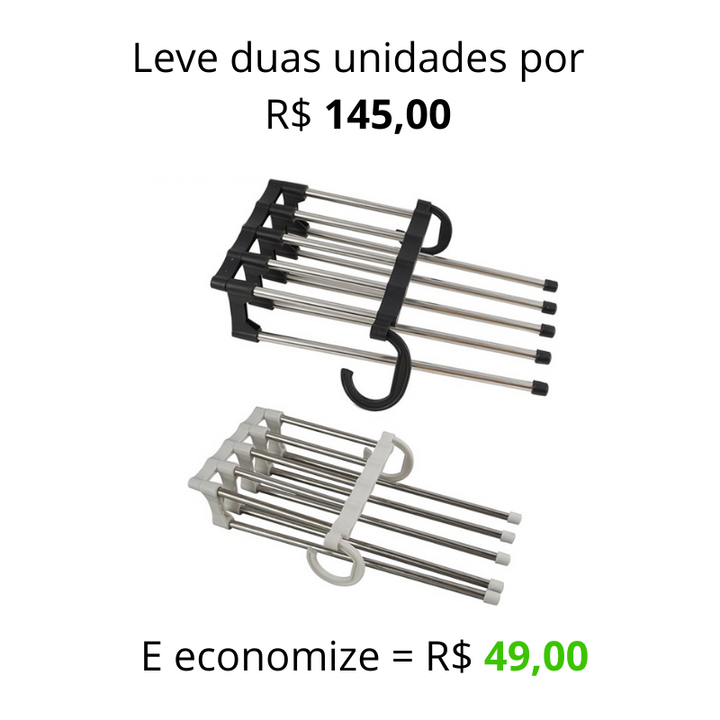 Cabide Organizador Para Calças 5 em 1