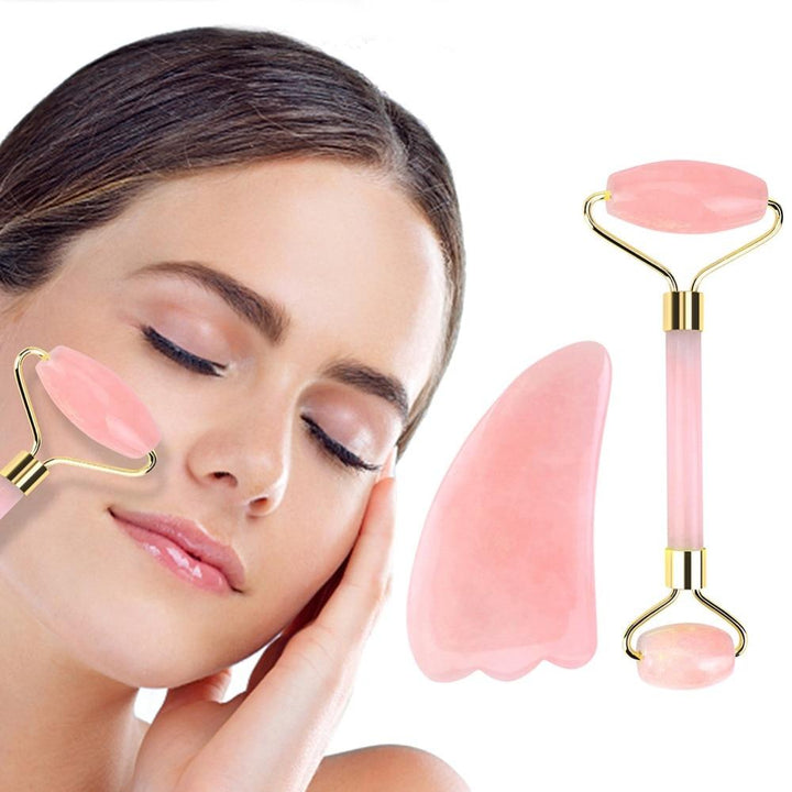 Massageador Facial Jade Roller + Gua Sha